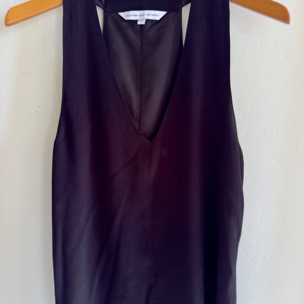 cupcakes & cashmere Black V-Neck Tank Top